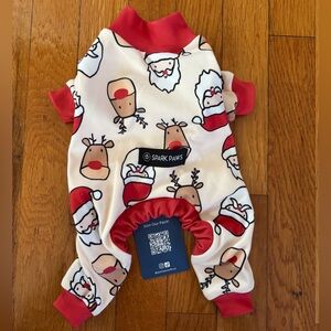 Spark Paws Red and Cream Dog Pajamas